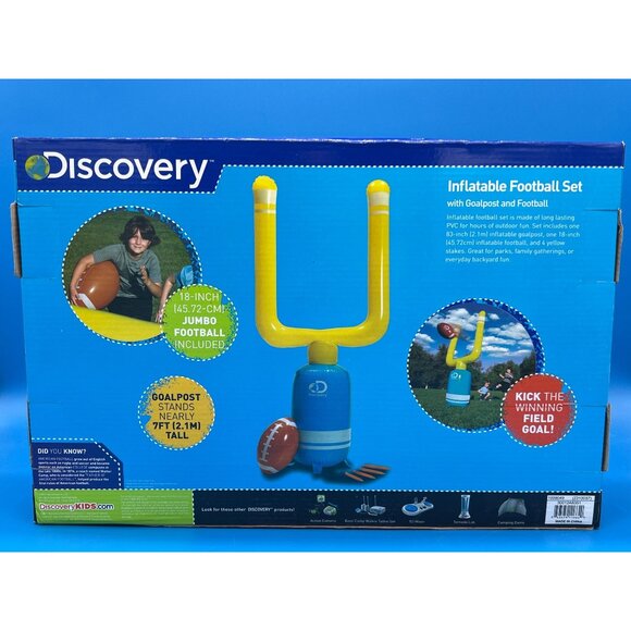 Inflatable Football Set with Goalpost 18-Inch Jumbo Football Outdoor Play Pvc Di - Picture 3 of 6